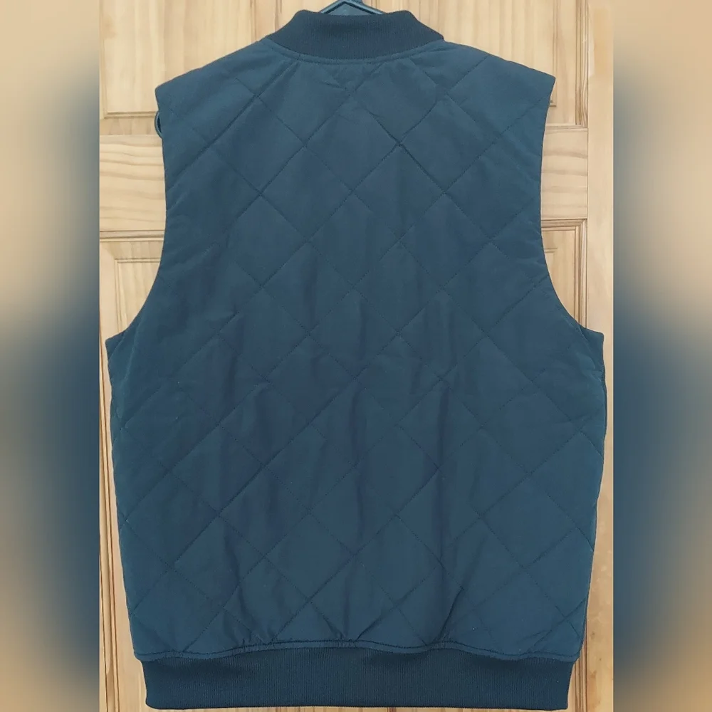 The North Face Navy & White Fleece Lined Quilted Vest Men Size Small NWT Preppy
